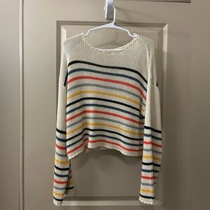 Lovestitch Cream Striped Women's Sweater
